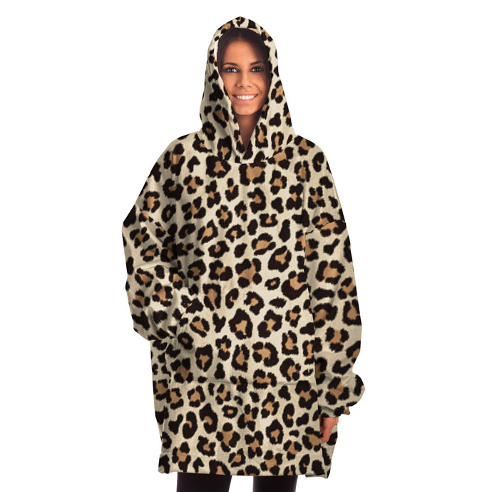 Leopard Snug Hoodie Animal print Hoodie wearable Blanket