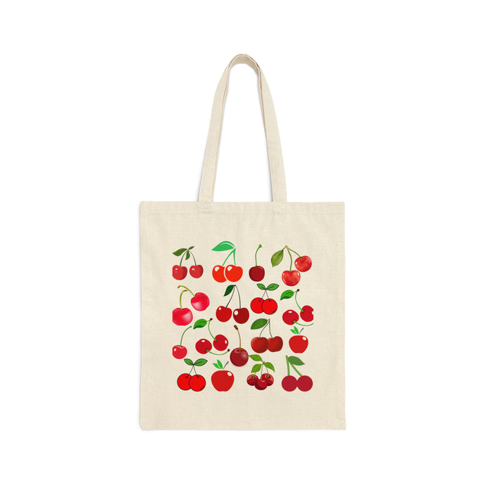 Cherries Cotton Canvas Tote Bag