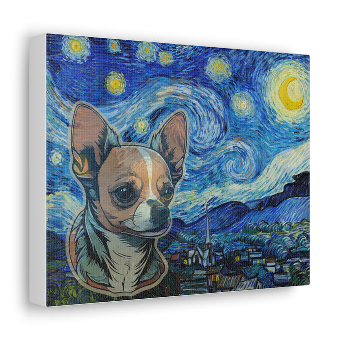 Chihuahua Starry Night Canvas wall art