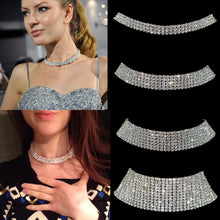 Sparkling Silver Crystal Rhinestones Choker Necklace