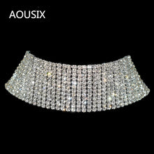 Sparkling Silver Crystal Rhinestones Choker Necklace