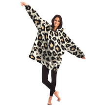 Leopard Print Snug Hoodie Animal print Hoodie wearable Blanket