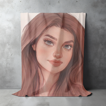 Your Portrait or Cartoon Velveteen Minky Blanket