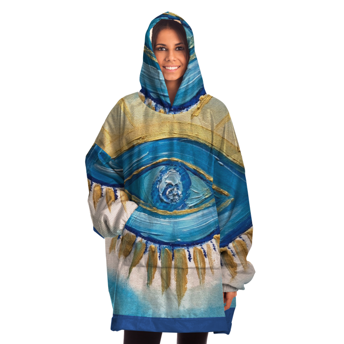 Evil Eye Painting Print Snug Hoodie Wearable Blanket