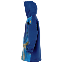 Evil Eye Painting #2 Print Snug Hoodie Wearable Blanket (royal Blue Background)