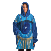 Evil Eye Painting #2 Print Snug Hoodie Wearable Blanket (royal Blue Background)